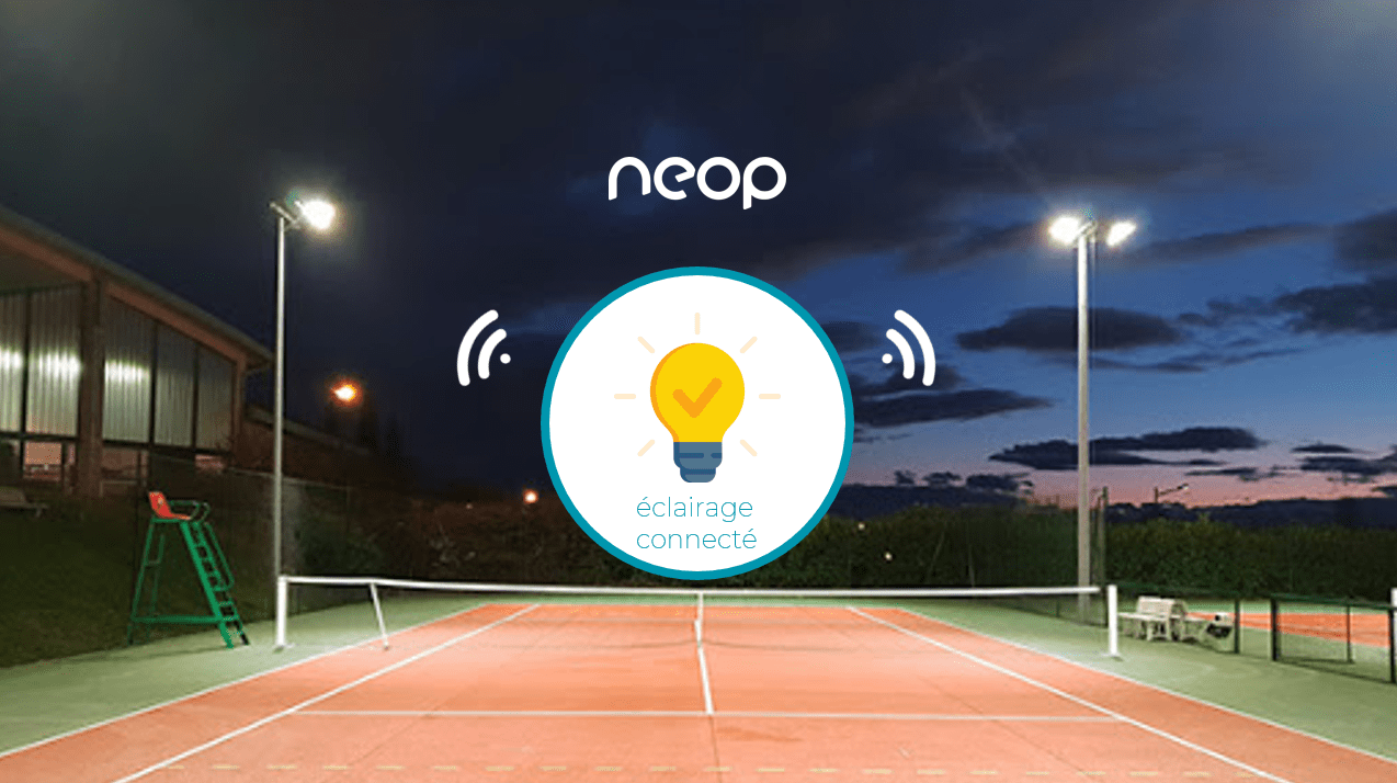 Éclairage connecté Neop des courts de tennis intérieurs et extérieurs