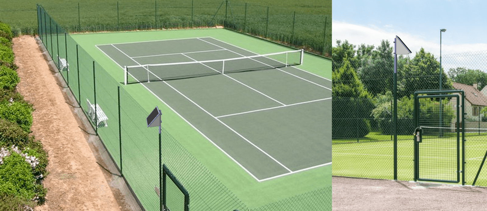 Installation autonome par kit solaire sur un court de tennis